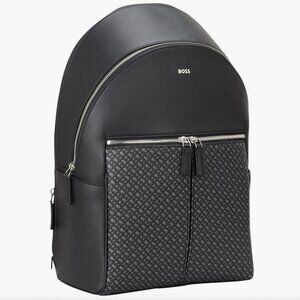 HUGO BOSS Black Leather Zair N_Backpack, 50529311
